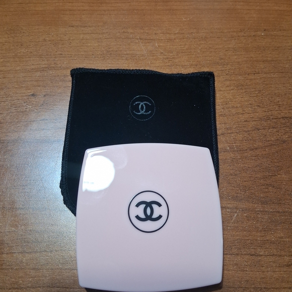 CHANEL Accessories - Chanel Pink Compact with Black Pouch